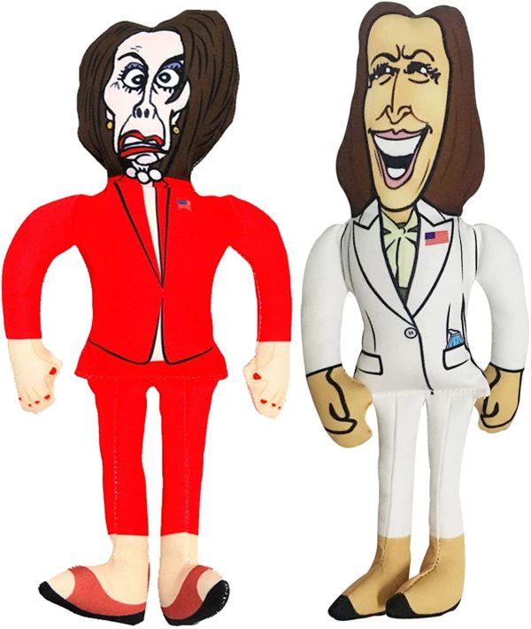 Kamala & Nancy Tough Plush Dog Chew Toys with Squeakers - Official Republican Dogs Bundle For Sale